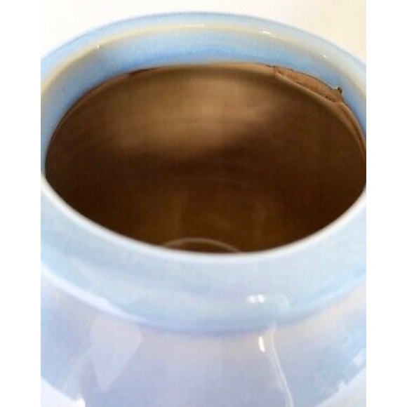 Rustic minimalist speckled egg blue ceramic vase - Picture 9 of 12